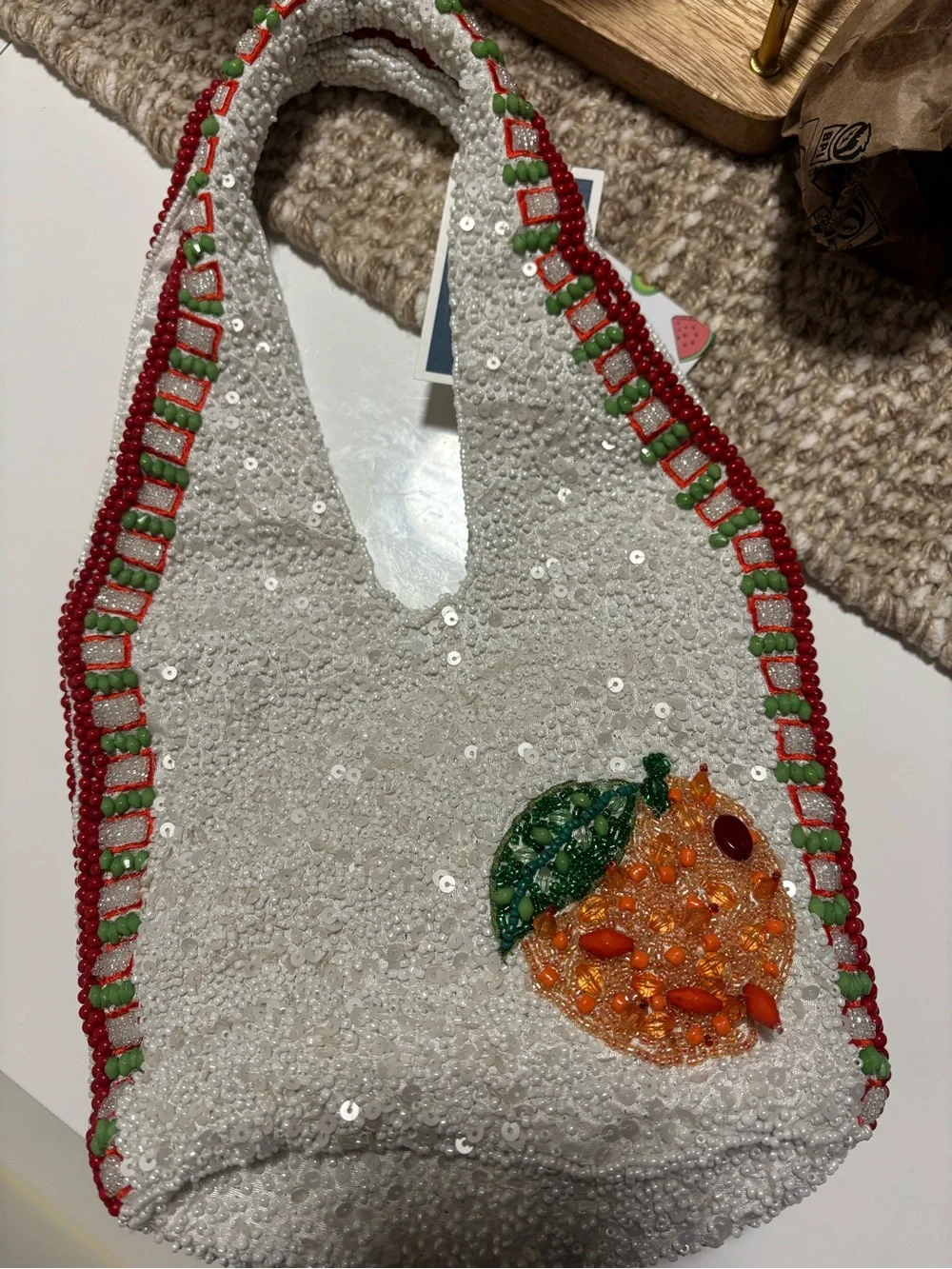 Beaded 'Aperol Spritz' Cocktail Tote